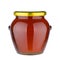 Tasty honey pot preserved, glass jar full of honey