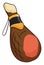 Tasty Iberian ham leg in cartoon style over white background, Vector illustration