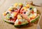 Tasty juicy tropical fruit watermelon pizza