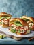 Tasty lobster roll sandwiches, food photography, photorealistic illustration