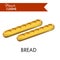 Tasty long bread from French cuisine isolated illustration