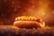 Tasty looking hot dog sandwich in bright background