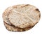 Tasty matzos on white background, above view. Passover Pesach celebration