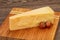 Tasty parmesan cheese with hazel nut