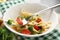 Tasty pasta salad with vegetables