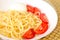 Tasty Pasta spagetti with tomato and cheese.
