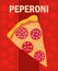 Tasty Pepperoni Pizza Slice Flat Vector Poster