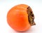 Tasty persimmons kaki fruit on white background