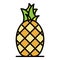 Tasty pineapple icon color outline vector