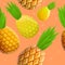 Tasty pineapple pattern, cartoon style