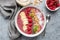 Tasty pink superfood smoothie bowl