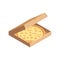 Tasty pizza four cheese isometric