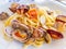 Tasty plate of spaghetti with Mediterranean seafood