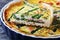 Tasty quiche with salmon asparagus cheese filling