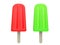 Tasty red and green ice creams - lime and strawberry