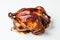 Tasty roasted rooster on white background generative AI