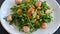 Tasty salad with scallop mango arugula