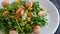 Tasty salad with scallop mango arugula