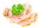 Tasty sliced bacon, garlic and parsley