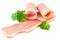 Tasty sliced bacon with parsley