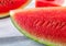 tasty sliced of fresh watermelon