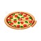 Tasty sliced pizza margherita isometric