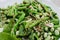 Tasty spring salad of broccoli, asparagus and beans