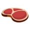 Tasty steak icon, flat style