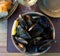 Tasty steamed mussels