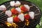 Tasty strawberry and marshmallow kebabs