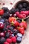 Tasty summer fruits on a wooden table