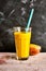 Tasty summer smoothie of fresh mango and yogurt