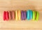 Tasty Sweet Macaroons on wooden background