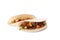 Tasty taco isolated on white background, close up