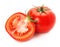 Tasty tomatoes isolated on the white background