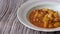 Tasty traditional czech goulash soup with sausages. Potato goulash with sausage
