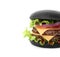 Tasty unusual black burger isolated