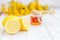 Tasty useful lemons. Vitamin C. Copy space. The concept of healt