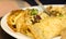 Tasty vegan taco tortilla wraps closeup