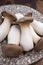 Tasty vegetarian food, fresh organic Pleurotus eryngii king trumpet mushrooms