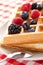 Tasty waffle with fruits