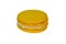 Tasty yellow macaroon isolated on white background