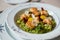 Tasy seafood shrimp salad in a restaurant