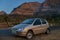 TATA Indica car parked on road of malshej Ghat in western Ghats thane district Maharashtra