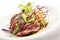 Tataki roast beef closeup view