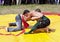 Tatar national wrestling on belts at Sabantuy