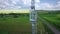 TATARSTAN, RUSSIA - ALMETEVO JULE, 2017: Aerial Engineer specialist climb up on telecommunication cell tower for