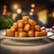 tater tots on a beautiful plate.generative ai