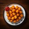 tater tots on a beautiful plate.generative ai