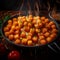 tater tots on a beautiful plate.generative ai